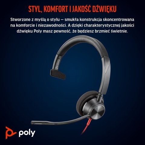 Słuchawki Poly Blackwire 3310 Mono Microsoft Teams USB-C