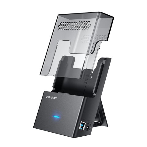 GRAUGEAR G-3502-AC stacja dokująca do dysków twardych USB 3.2 Gen 1 (3.1 Gen 1) Type-B Czarny, Przezroczysty