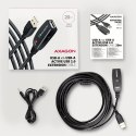 Kabel Axagon ADR-220 USB 2.0 A-M -> A-F active extension/repeater cable 20m Czarny
