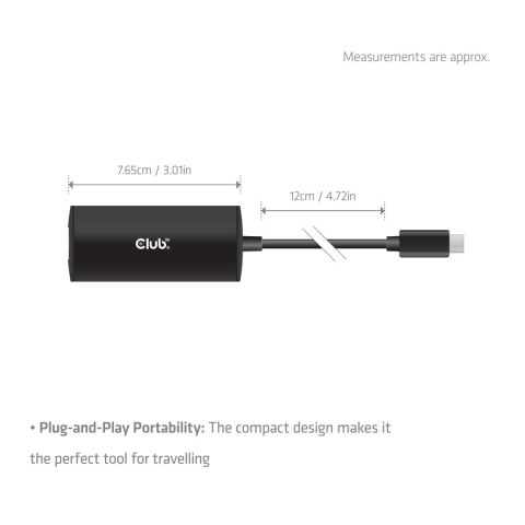 CLUB3D CAC-2531 stacja dokująca Przewodowa USB 3.2 Gen 1 (3.1 Gen 1) Type-C Czarny