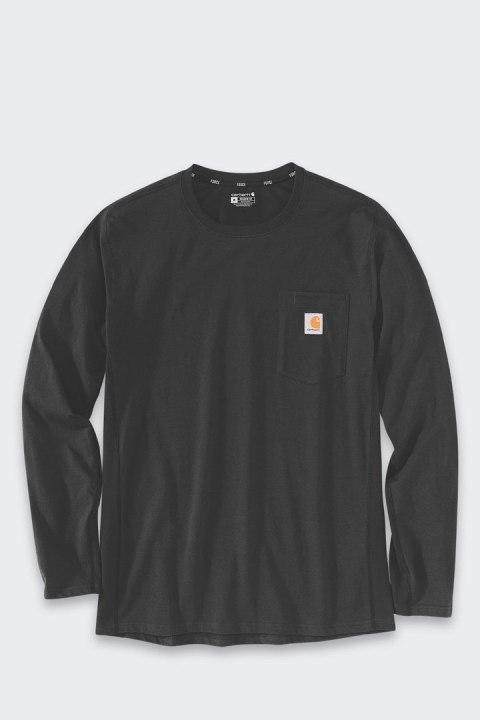 Bluza bez kaptura Carhartt Midweight L/S Pocket T-Shirt - black rozmiar: m