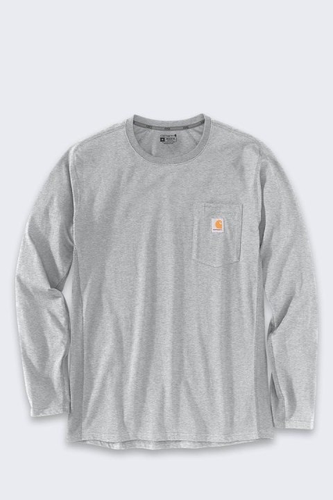 Bluza bez kaptura Carhartt Midweight L/S Pocket T-Shirt - heather grey rozmiar: m