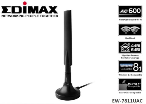 Edimax EW-7811UAC karta sieciowa WLAN 433 Mbit/s