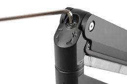 Ramię biurkowe pojedyńcze z zaciskiem 1xLCD z sprężyną gazową max. 35