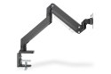 Ramię biurkowe pojedyńcze z zaciskiem 1xLCD z sprężyną gazową max. 35" i 15kg