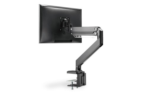 Ramię biurkowe pojedyńcze z zaciskiem 1xLCD z sprężyną gazową max. 35" i 15kg