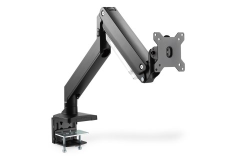 Ramię biurkowe pojedyńcze z zaciskiem 1xLCD z sprężyną gazową max. 35" i 15kg