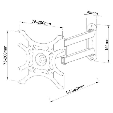 Techly ICA-LCD 2923B uchwyt do telewizorów 94 cm (37") Czarny