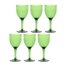 Zestaw 6 akrylowych kieliszków do wina 400 ml, zielony