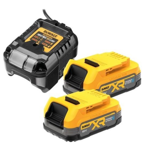 DEWALT AKUMULATOR 18V 1,7Ah POWERSTACK 2szt. + ŁADOWARKA DCB1102