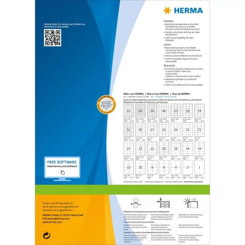 HERMA 4628 samoprzylepne etykiety Prostokąt Na stałe Biały 400 szt.