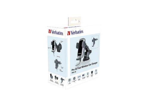 Verbatim FWC-03 Pro Qi Fast Wireless Autoladegerät retail Czarny