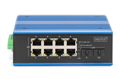 Industrialny przełącznik Ethernet 8+2 -Port Gigabit PoE Switch 8 Port GE PoE RJ45, 2 GE SFP Port