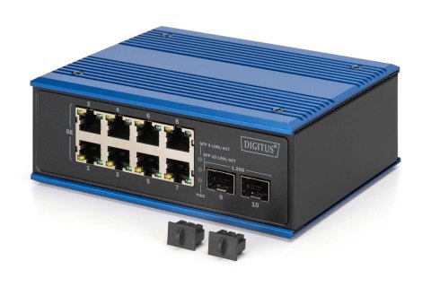 Industrialny przełącznik Ethernet 8+2 -Port Gigabit PoE Switch 8 Port GE PoE RJ45, 2 GE SFP Port