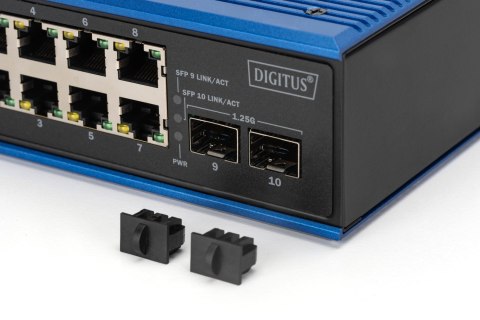 Industrialny przełącznik Ethernet 8+2 -Port Gigabit PoE Switch 8 Port GE PoE RJ45, 2 GE SFP Port