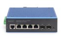 Switcher przemysłowy 4+2-Port L2 zarządzany Gigabit Ethernet 4 x GE RJ45 + 2 SFP Port