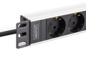 Digitus DN-95440 rozdzielacz zasilania PDU 9 x gniazdo sieciowe 1U Czarny, Srebrny