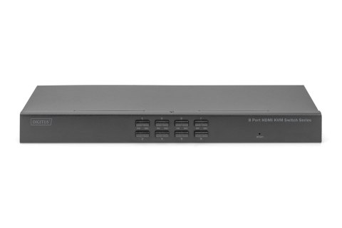 Przełącznik KVM 8 portowy, Rack 19", 4K 30Hz, 8xHDMI IN, 1xHDMI OUT, 2xUSB A