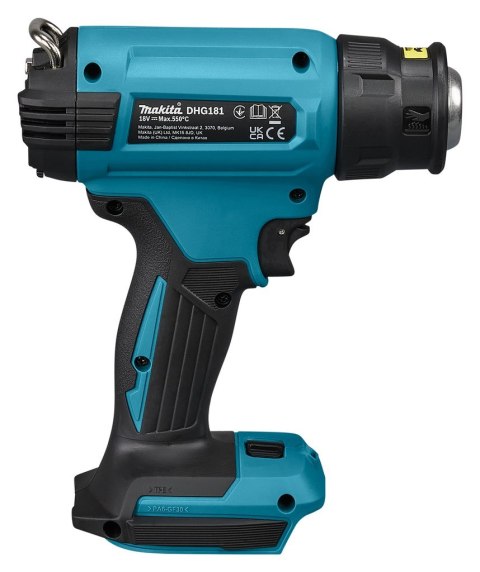 Makita DHG181ZK opalarka Pistolet na gorące powietrze 200 l/min 550 °C Czarny, Zielony