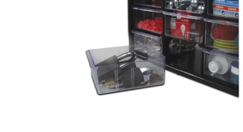 Pudełko na narzędzia Stanley 1-93-981 Małe pudełko z częściami Plastik Czarny, Przezroczysty