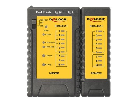 DeLOCK 86407 tester kabli sieciowych Tester kabli skrętakowych Czarny