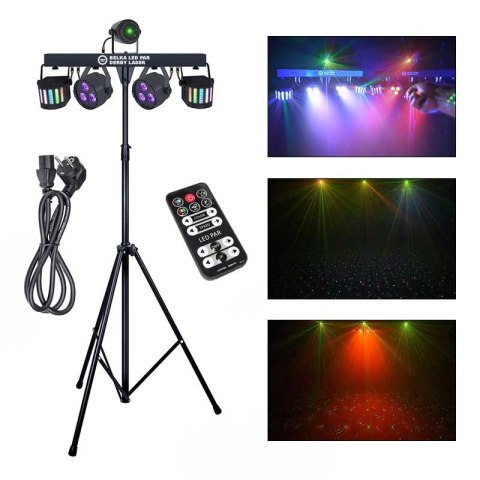 LIGHT4ME BELKA LED PAR DERBY LASER - Multiefekt świetlny, zestaw, oświetlenie disco