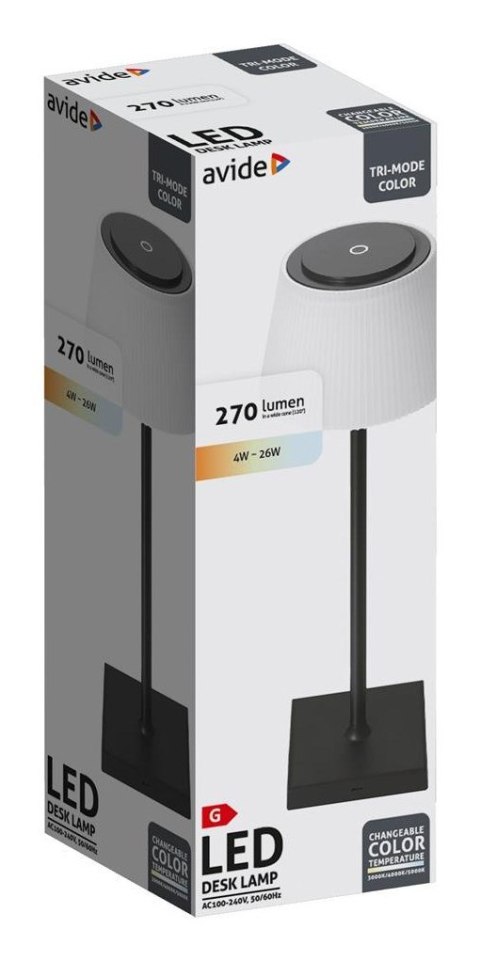 Avide ABLDL-USB-B-4W lampa stołowa LED G Czarny, Biały