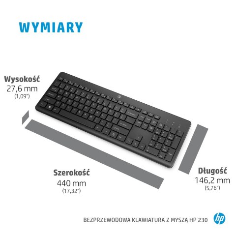 HP Zestaw bezprzewodowej myszy i klawiatury 230