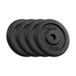 Obciążenie żeliwne zestaw 4x5kg REBEL ACTIVE RBA-2128, otwór 31mm, talerz klasyczny