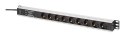 Digitus DN-95438 rozdzielacz zasilania PDU 9 x gniazdo sieciowe 1U Czarny, Srebrny