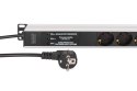 Digitus DN-95438 rozdzielacz zasilania PDU 9 x gniazdo sieciowe 1U Czarny, Srebrny