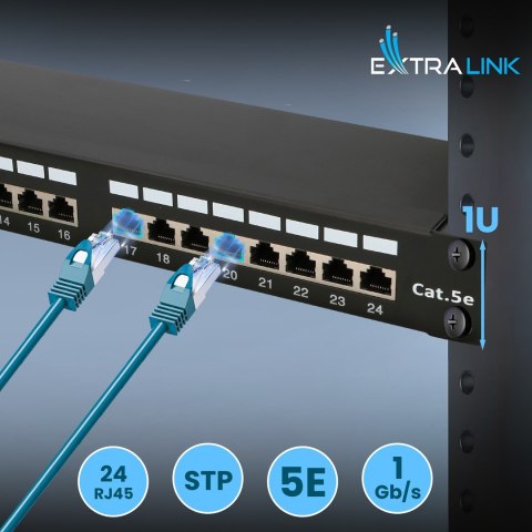 Extralink Patchpanel CAT5E STP V2 24 porty