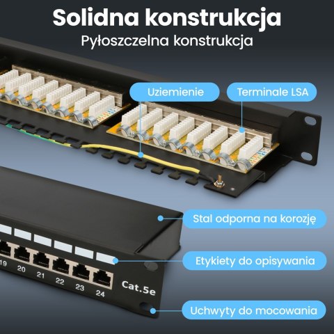 Extralink Patchpanel CAT5E STP V2 24 porty