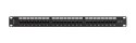 Patch panel 24 port 1U 19" kategoria 6A UTP z organizerem kablowym czarny LANBERG