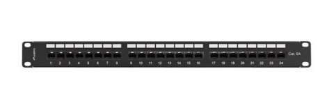 Patch panel 24 port 1U 19" kategoria 6A UTP z organizerem kablowym czarny LANBERG