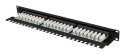 Patch panel 24 port 1U 19" kategoria 6A UTP z organizerem kablowym czarny LANBERG