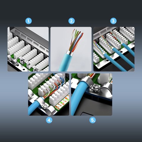 Patch panel Extralink EX.9663 (0.5U; kat. 6; 24xRJ-45)