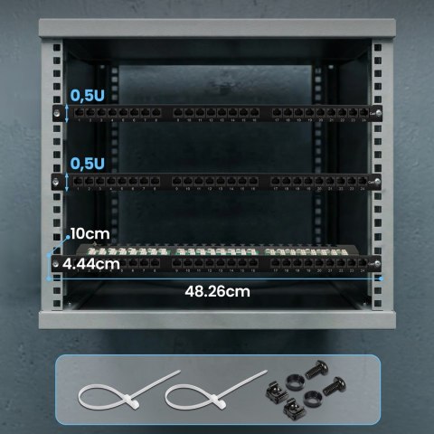Patch panel Extralink EX.9663 (0.5U; kat. 6; 24xRJ-45)