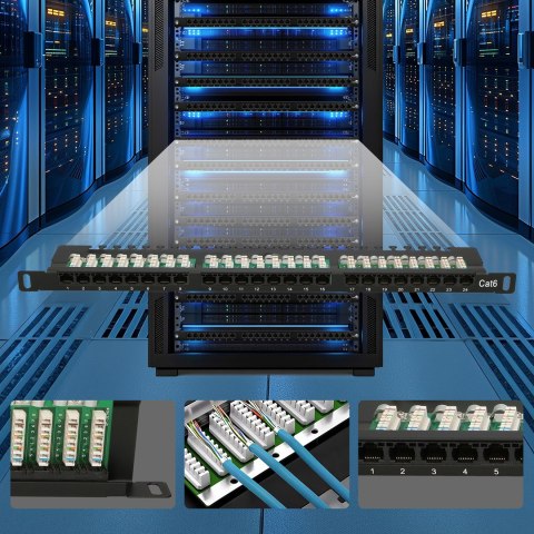 Patch panel Extralink EX.9663 (0.5U; kat. 6; 24xRJ-45)