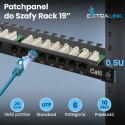 Patch panel Extralink EX.9663 (0.5U; kat. 6; 24xRJ-45)