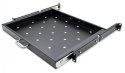 QOLTEC PÓŁKA Z UCHWYTEM DO SZAFY RACK | 600*600 | WYSUWANA | CZARNA