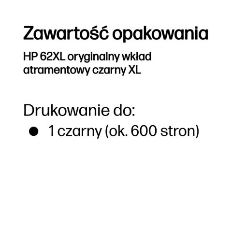 HP 62XL oryginalny wkład atramentowy czarny XL