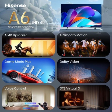 Hisense 43A6S 109,2 cm (43") 4K Ultra HD Smart TV Wi-Fi Czarny