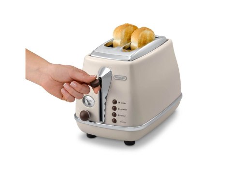 Toster DeLonghi Icona Vintage CTOV 2103.BG (900W; kolor beżowy)