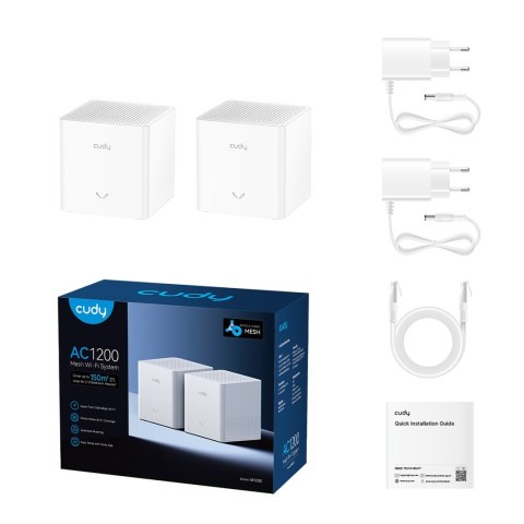 Access Point CUDY M1200 (2-Pack) AC1200 Dual Band Wi-Fi 2x 10/100Mbps Mesh