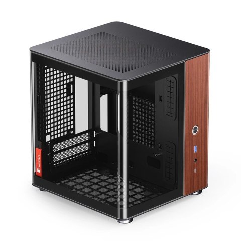 Obudowa PC Jonsbo TK-0, Mini-Tower, Mini-ITX, Tempered Glass, Holz - schwarz