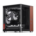 Obudowa PC Jonsbo TK-0, Mini-Tower, Mini-ITX, Tempered Glass, Holz - schwarz