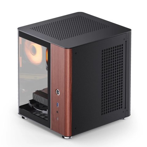 Obudowa PC Jonsbo TK-0, Mini-Tower, Mini-ITX, Tempered Glass, Holz - schwarz