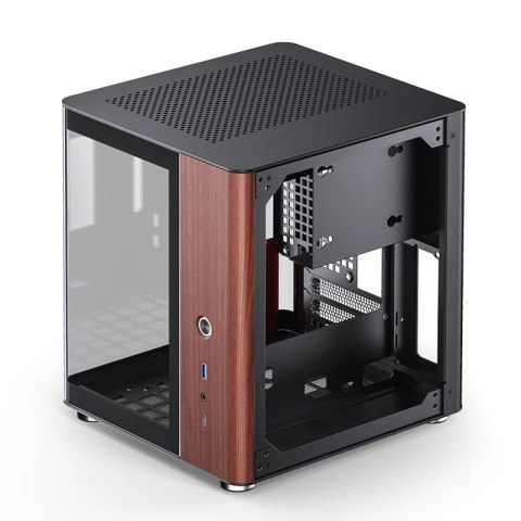 Obudowa PC Jonsbo TK-0, Mini-Tower, Mini-ITX, Tempered Glass, Holz - schwarz
