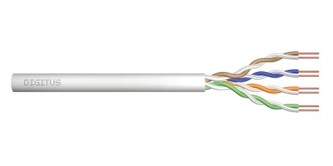 Kabel instalacyjny DIGITUS kat.5e, U/UTP, Dca, AWG24/1, LSOH, 500m, szary, szpula